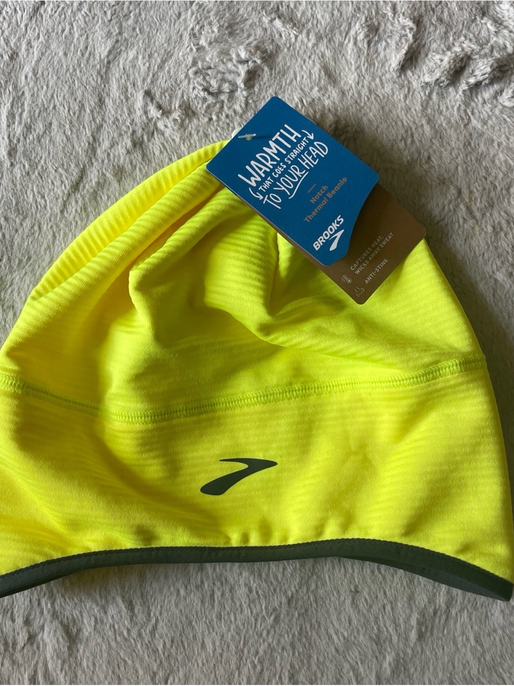 Brooks High-Visibility Neon Yellow Men’s Running Beanie